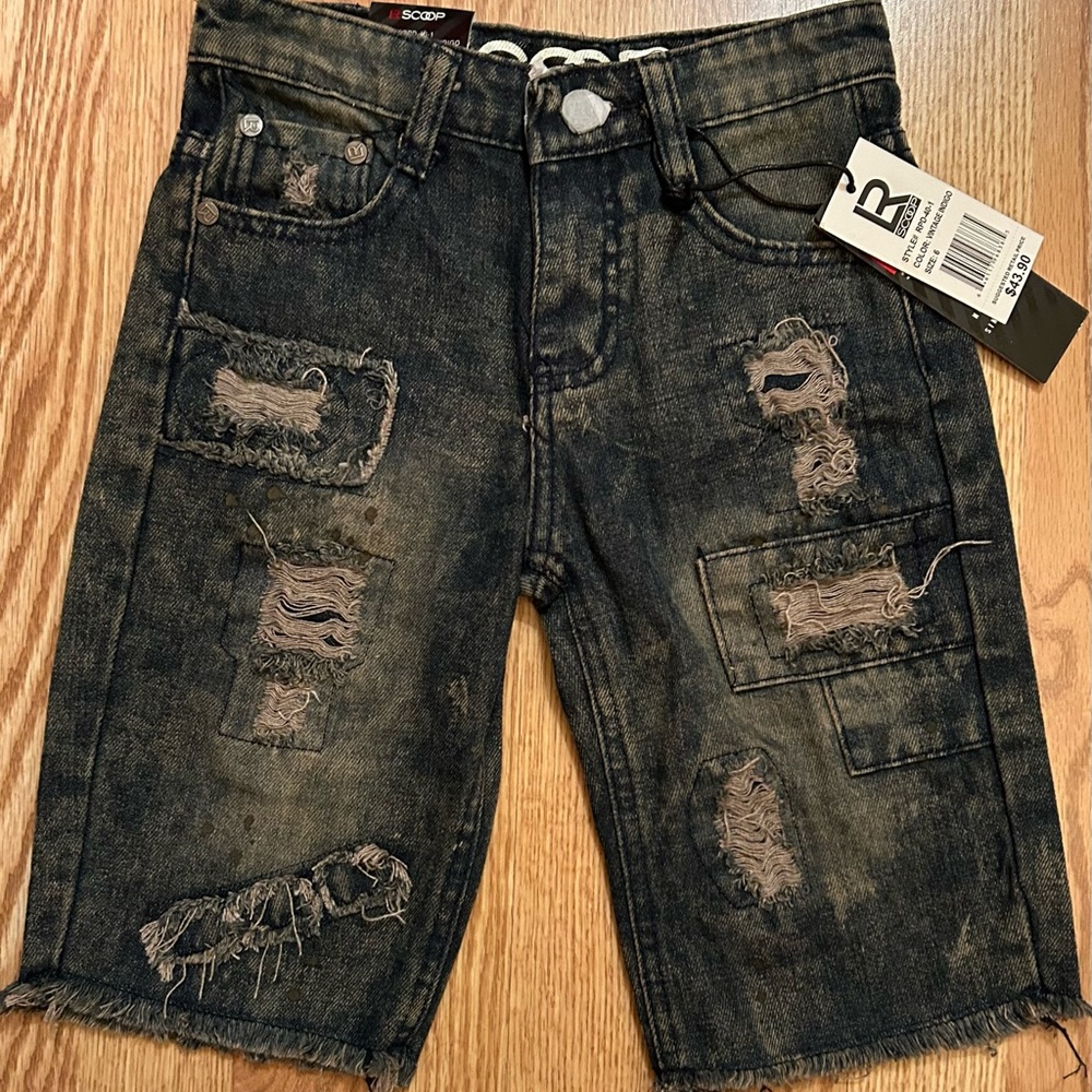LR Scoop Boys Vintage Indigo Shorts size 6 NWT